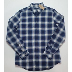 NWT American Eagle Mens Medium Tall Blue Plaid Long Sleeve Shirt